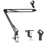 Powerpak NB-35 Microphone Stand with Suspension Boom Scissor Arm Stand, Black