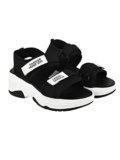 Shoetopia girls Jojo Black Sandal – 4 UK (Girls-Jojo-Black)