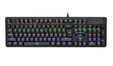 Redgear Shadow Amulet Mechanical Keyboard with Clicky Blue Switch, Rainbow Led Modes, Windows Keylock and Floating Keycaps, Wired