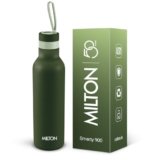 Milton New Smarty 900 thermosteel Water Bottle 730 ml, 24 Hr Hot and Cold I Leak Proof Lid, ISI Certified I Vacuum Insulated I for Office, Gym, School | Military Green