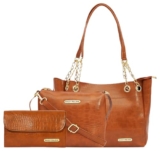 Bagsy Malone Vegan Leather Stylish Tote Bag Pack of 3 |Handcrafted Side Tote Bag for Office and College (Croco Maroon)