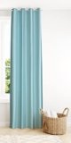 The Decor Hub Sky Blue Polyester Long Door Curtain 10 Feet | Darkening Faux Texture Plain Drape with Eyelets | Pack of 1 Panel for Living Room, Bedroom & Office