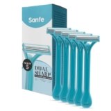 Sanfe Dual Sharp Twin Blade Body Razors for Women – Pack of 5 | Lightweight & Disposable | Smooth Comfortable Shave | Dual Blade Technology for all skin types