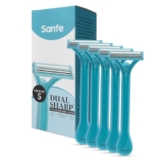 Sanfe Dual Sharp Twin Blade Body Razors for Women – Pack of 5 | Lightweight & Disposable | Smooth Comfortable Shave | Dual Blade Technology for all skin types