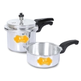 Simparte IFC 235 Induction Base Aluminium Pressure Cooker, 2 litres, 3 litres, Silver