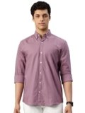 Majestic Man Men’s Solid Pure Cotton Casual Shirt – Slim Fit | Full Sleeves | Soft & Breathable Fabric (Dusty Mauve, Large)