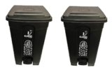 Cello Strong Plastic Step-On Pedal Garbage Dustbin 60 Ltr, Black & Black (COMBO)