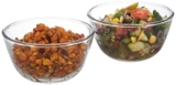 Amazon Brand – Solimo Borosilicate Round Glass/Mixing Bowl (Set of 2, 1100 ml) | Transparent