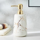 Home Centre Aubree Vince Ceramic Printed Soap Dispenser – 450ml, White