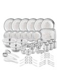 Classic Essentials Stainless Steel Dinner Set|Serves 6 People|Heavy Gauge|Kitchen Set|Permanent Laser-Glory, Set of 61
