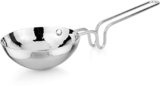 Prabha Tadka Pan Stainless Steel 13cm Tadka Pan 340ml Capacity | Small Hammered Tadka Pans Induction Base | Home & Kitchen TadkaPan with Handle | Frying Dal/Spices Heavy Gauge Unbreakable-Silver