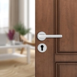 amazon basics Door Handle for Main Door | Main Door Handle |5.6 inch Length of Handle for Grip | Brass | crom Finish | Zinc Alloy