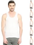 VIP BONUS CLASSIC Mens 100% Cotton Sleeveless Regular Fit White Vest, 75 Size, Pack of 6