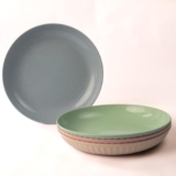 Irida Naturals Bamboo Fiber Fluted Plates | 9 inch Pack of 4 | Eco-Friendly,Lightweight & Unbreakable | Microwave Safe Breakfast Plates | for Hot & Cold Serving (Multicolour)