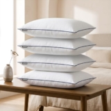 CareFoam Cloud-Soft Microfiber Bed Pillows for Sleeping – 16×24 Inch Premium Standard Size Pillow Set with Breathable Organic Cotton Cover, Medium Firm Plush Support for Side, Back & Stomach Sleepers