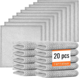 ASRIKA Multipurpose Wire Dishwashing Rags for Wet and Dry Stainless Steel Scrubber Non-Scratch Wire Dishcloth Wet and Dry Stainless Steel Cleaning Cloth(20 Units)