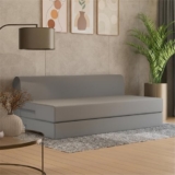 SleepyHug FoldPRO Sofa-Cum-Bed | 3-in-1 Convertible Sofa, Lounger & Bed | TouchSense Technology | HR Foam | Lightweight | 3-Seater | Double Bed | Without Pillow | Grey, 1-Year Warranty