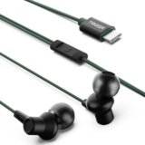 Zing Type-C Wired Earphones with HD Mic, BassXpand Technology, 13mm Dynamic Drivers, IPX4 Water Resistant, Magnetic Earbuds, in-Line Controls, 1.2m Cable – Combat Green