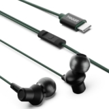 Zing Type-C Wired Earphones with HD Mic, BassXpand Technology, 13mm Dynamic Drivers, IPX4 Water Resistant, Magnetic Earbuds, in-Line Controls, 1.2m Cable – Combat Green