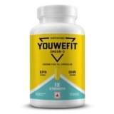 YouWeFit Daily Strength Omega 3 Fish Oil Capsules – 60 Soft Gels With 180mg EPA & 120mg DHA To Supports Heart & Joint Health | Omega 3 Supplement 1000mg