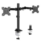 WALI Dual Monitor Desk Mount, Stand for 2 Up to 27inch, Dual Mount Max 22lbs for Home, Office, School (M002), Black