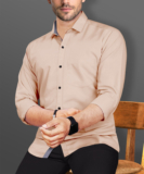 VeBNoR Men Solid Casual Beige Shirt