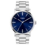 TIMEX Analog Watch for man with Blue Round Dial & Silver Stainless Steel Bracelet Band Water Resistant Men’s Wrist Watches – TWHG35SMU06