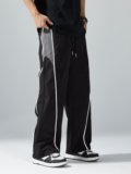 QUTUN Striped Men Black Track Pants