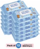 GLIDER 99% Pure Water Baby Wipes with Lid | Skin Nourishing & Cleansing | Pack of 12(864 Wipes)