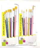 FREEDY Paint Brush Combo 6 Flat or 6 Round, Wood, Nylon A