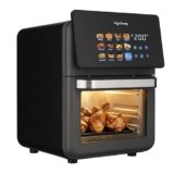 Lifelong Air Fryer Oven 10L | 12 Preset Modes | 1350W Power | Healthy Low Oil Cooking, Rapid Air Technology, Glass Lid | LED Touch Display | Nonstick Easy Clean Kitchen Appliance with Oil Drip Tray