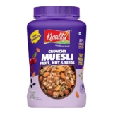 KWALITY Muesli Fruit, Nut & Seeds 900g Jar, 87% Multi Grains, No Maida, Natural Source Of Vitamin & Iron, High In Protein & Fiber, Low Fat & Cholesterol, Healthy Breakfast Cereal