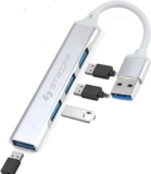 STRIFF 4-in-1 Hub Multiport Adapter, USB Hub with Aluminium Shell, 1 x USB 3.0 & 3 x USB 2.0 for PC, MacBook, Mac mini, iMac, Tablet, and Mobile Phones