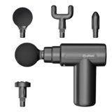 pTron Revivo Z1 Deep Tissue Massage Gun for Muscles Pain Relief, 6-speed Intensity, 3000mAh Battery, 4 Massage Heads, Lightweight & Portable Full Body Gun Massager, Type C Charging (Black)
