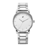Fastrack Stunners Quartz Analog White Dial Silver Metal Strap Watch for Guys – 3278SM04