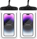 CERLINK (Pack of 2 Waterproof Phone Pouch, Dry Bag with Lanyard,Universal Waterproof Phone Case for iPhone 14 13 12 11 Pro Max XR X XS SE 8 Plus Samsung S23 S22 Ultra S21 S10 S9 up to 7″