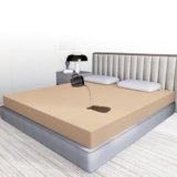 CareFoam 100% Waterproof Premium Cotton Mattress Protector | Breathable and Hypoallergenic Ultra Soft Fitted Bed Protector | King 72 x 72 Inch, Fits 10 Inch Beige | Square King beds