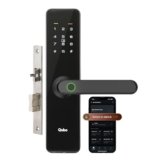 QUBO Smart Door Lock Essential from Hero Group | 7-Way Unlocking | Mobile App | Fingerprint | OTP Remote Unlocking | PIN | RFID Card | Mechanical Key | 2 Year Brand Warranty | (Black)