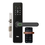 QUBO Smart Door Lock Essential from Hero Group | 7-Way Unlocking | Mobile App | Fingerprint | OTP Remote Unlocking | PIN | RFID Card | Mechanical Key | 2 Year Brand Warranty | (Black)