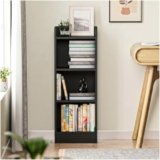 Amazon Brand – Solimo 3 Layer Engineered Wood Bookshelf | Low-Height Storage Organiser Rack for Home | Black | L 33.4 x W 24.5 x H 89.5 cm