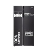 CANDY Smart Choice 602 L Frost Free Side by Side Refrigerator with 100% Convertible Technology, Digital Control Panel and Magic Convertible Cooling 2-door (GE Black, CSS6600KS)