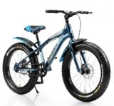 Kidsmate Supernova 20T Fat (20 x 3.0) Tire Cycle for Kids 7–10 Years | Dual Disc Brake Bicycle with Rigid Fork | Wide Tyres, Strong Steel Frame Bike for Kids – Stelios Blue