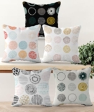 HOOPY Canvas Set of 5 Designer Decorative Throw Pillow/Cushion Covers (16 Inch X 16 Inch) 100 TC,Multicolor