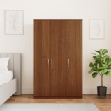 Amazon Brand – Solimo Medusa Engineered Wood Wardrobe walnut finish ,3 Doors