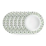 Larah by BOROSIL Sage 6 Pcs Opalware Plate Set (Dia – 10 inch), White
