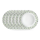 Larah by BOROSIL Sage 6 Pcs Opalware Plate Set (Dia – 10 inch), White