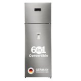 Bosch 368L, 1 Star, Frost Free Double Door Refrigerator with 2.5 L Water Dispenser | 6-in-1 Convertible Storage Modes | Fresh up to 10 Days | Touch Panel | 2 Cooling System (CTC39S21AI, Steel, 2026)