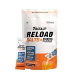 Fast&Up Reload Salts | High Sodium Electrolyte Drink Mix | 900mg Sodium | Zero Sugar, Zero Calories| 5 Electrolytes – Potassium, Magnesium, Calcium & Chloride | Instant Hydration | Vegan, No Preservatives | (5 Sachets, Orange)