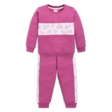 LuvLap Baby Girls Full Sleeve Sweatshirt & Pyjama Set Pack Of 1, Cotton Rich Fleece, Burgundy, M (3 to 6 Months)