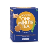 Society One Minute Tea | Ginger Lemongrass Flavour | Made with Lemongrass & Ginger | Flavoured Instant Tea | 14g X 10 Sachets (140g) | Pack of 1